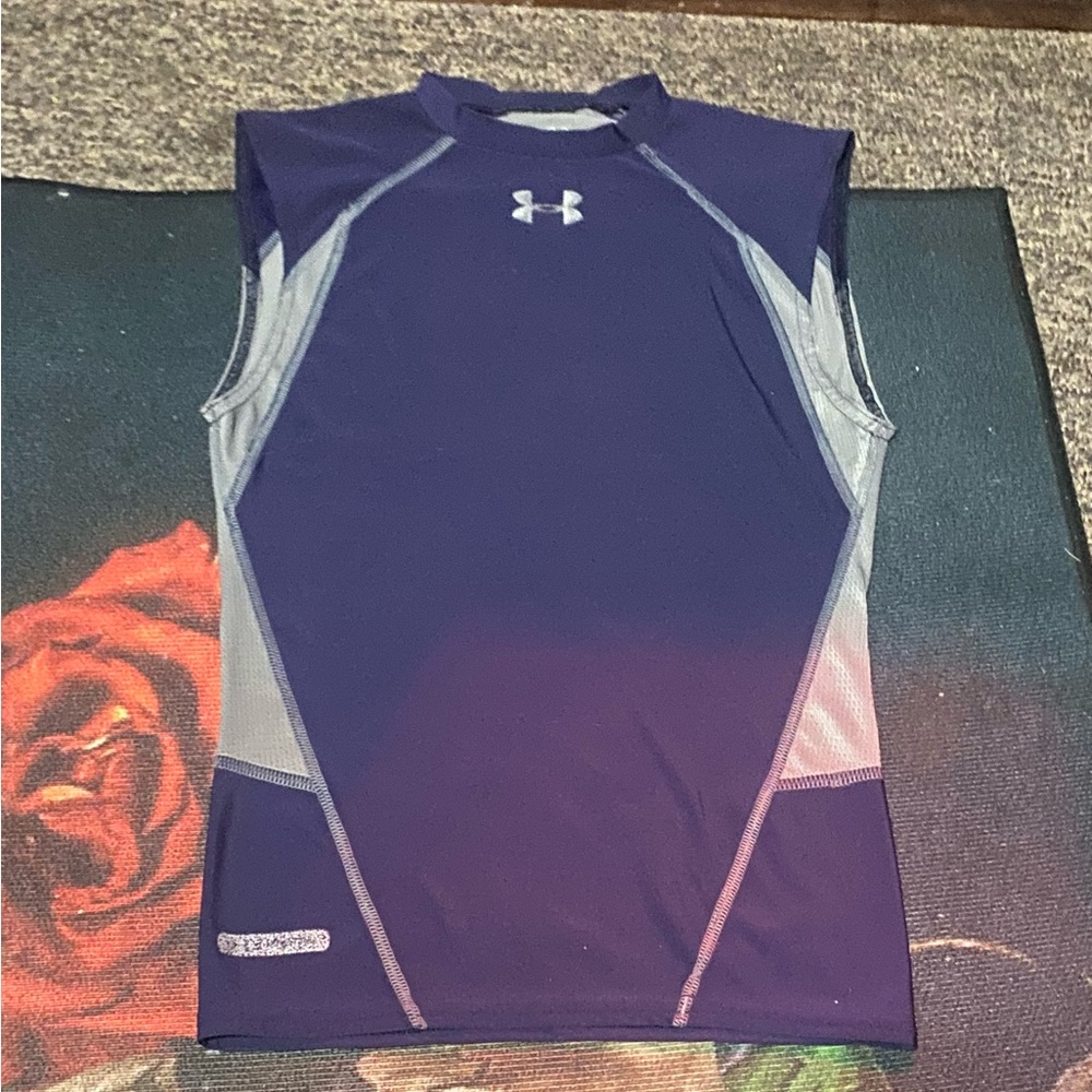 Under Armour Navy Blue and Gray Sleeveless Top